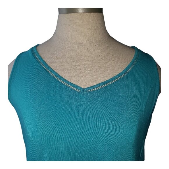 CT1638 Chico's Ladies Aqua Slit Tank Size 4 - Picture 2 of 3